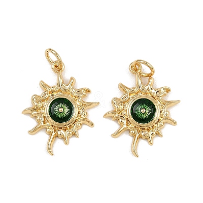 Brass Enamel Pendants KK-L240-12G-1