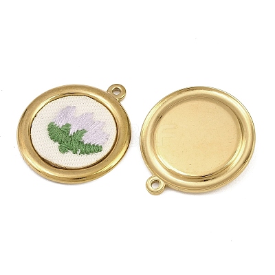 304 Stainless Steel & Embroidered Pendants SA-CBA1ED9-01G-1