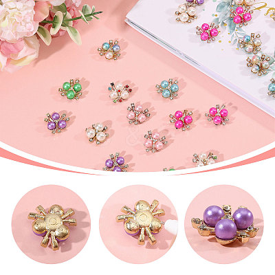 80Pcs 8 Colors Plastic Imitation Pearl Cabochons FIND-CA0011-37-1