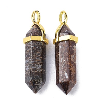 Natural Bronzite Pointed Pendants G-G025-01G-14-1