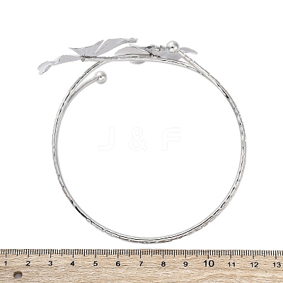 Flower Alloy Arm Cuff Bangles for Girl Women LS-AJEW-A063-01A-P-1