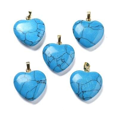 Synthetic Turquoise Pendants G-G956-B75-G-1