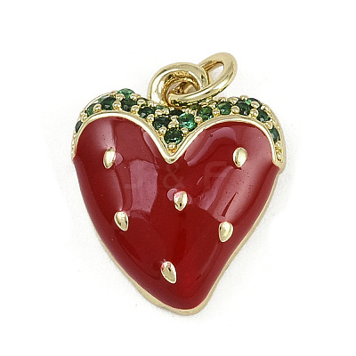 Brass Micro Pave Cubic Zirconia Pendants KK-D409-48G-04-1