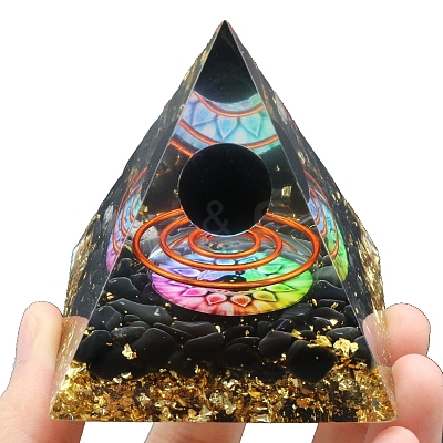 Resin Orgonite Pyramid PW-WG40663-04-1