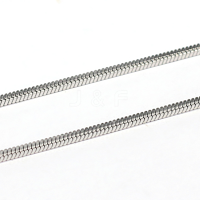Tarnish Resistant 3.28 Feet 304 Stainless Steel Square Snake Chains X-CHS-L001-165-1.2mm-1