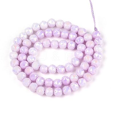 Anti-Tarnish Electroplate Glass Beads Strands GLAA-N010-6mm-04-1