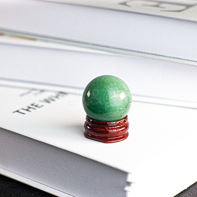Natural Green Aventurine Display Decorations(Excluding Wooden Base) DJEW-PW0001-50J-1