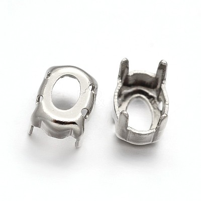 Oval Brass Sew on Prong Settings KK-N0084-A09-8x10-1