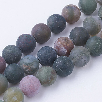 Natural Indian Agate Bead Strands G-G735-01F-10mm-1