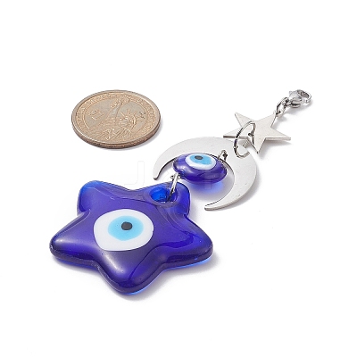 Handmade Evil Eye Lampwork Pendants Decorations HJEW-JM01008-05-1