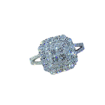Brass Micro Pave Cubic Zirconia Finger Rings for Women FS-WG4C4EA-08-1