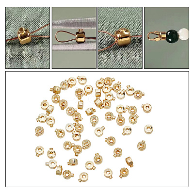 60Pcs Brass Crimp Beads KK-AR0003-26-1