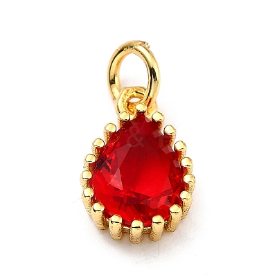 Brass Micro Pave Cubic Zirconia Pendants X-ZIRC-D120-01G-02-1