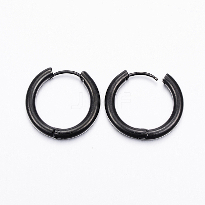 304 Stainless Steel Huggie Hoop Earrings LS-EJEW-F111-20mm-B-1