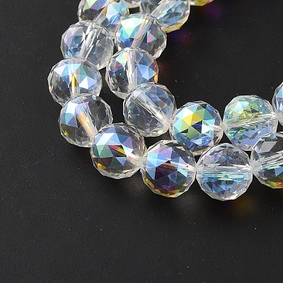Transparent Electroplate Glass Beads Strands EGLA-N002-34E-H01-1