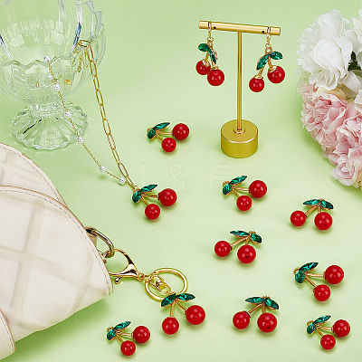 12Pcs Alloy & Rhinestone & Plastic Pendants FIND-FG0004-29-1