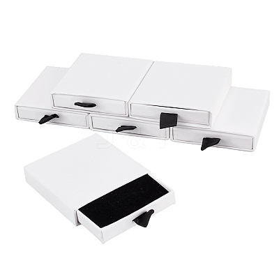 Cardboard Paper Jewelry Set Drawer Boxes with Sponge Inside FIND-WH0199-43C-1
