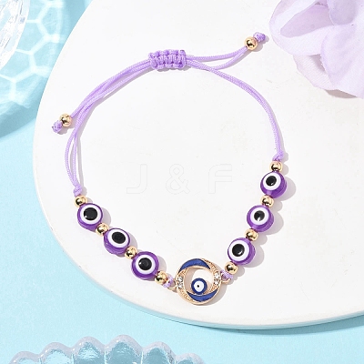 Resin Evil Eye Braided Bead Bracelets for Women BJEW-FS00018-03-1