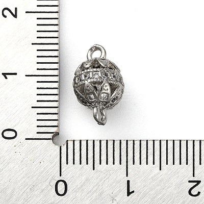 Brass Micro Pave Clear Cubic Zirconia Connector Charms KK-A230-06F-P-1