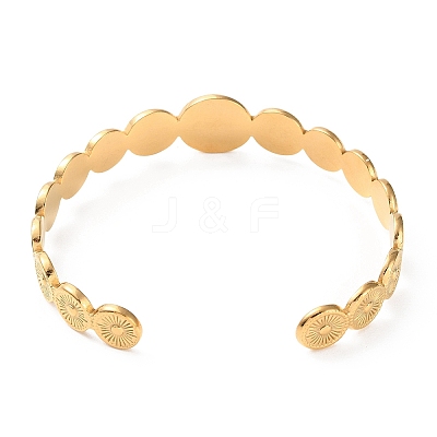 304 Stainless Steel Sun Cuff Bangles LS-BJEW-F457-25G-1