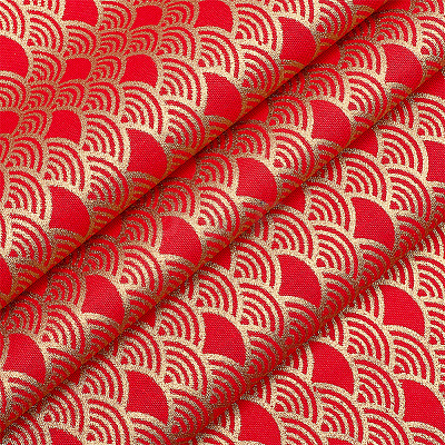 Fish Scales Pattern Japanese-style Cotton Fabric DIY-WH0579-98B-1
