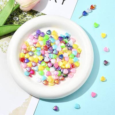200Pcs 2 Colors ABS Plastic Beads KY-FS0001-42A-1