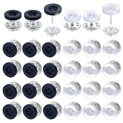 40Pcs 4-Hole Resin Button Lapel Pin Backs BUTT-NB0002-13A-1