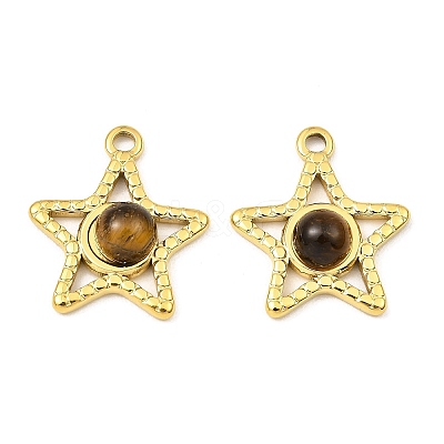 Natural Tiger Eye Pendants STAS-K258-24G-08-1