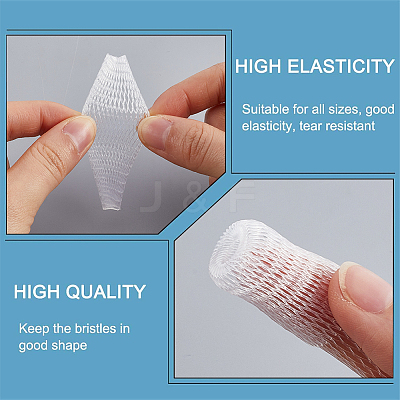 200Pcs PE Makeup Brush Protector Reusable Expandable Mesh Cover MRMJ-GF0001-51A-1
