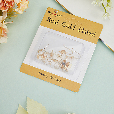20Pcs 2 Styles Brass Earring Hooks KK-BBC0011-29-1
