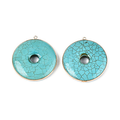 Dyed ynthetic Turquoise Donut Big Pendants TURQ-T004-21-1