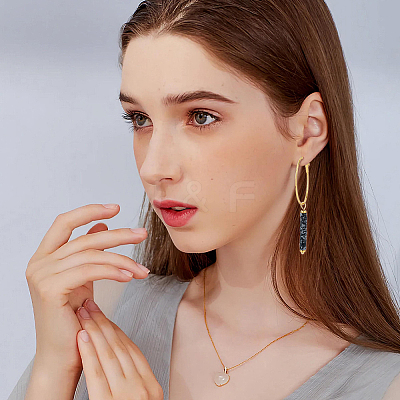 8 Pair 8 Style Natural & Synthetic Mixed Gemstone Beaded Column Drop Earrings EJEW-AB00040-1