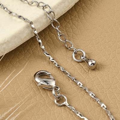 Brass Link Chain Bracelets for Women BJEW-G735-06P-1