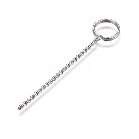 304 Stainless Steel Split Key Ring Clasps STAS-L226-008C-1