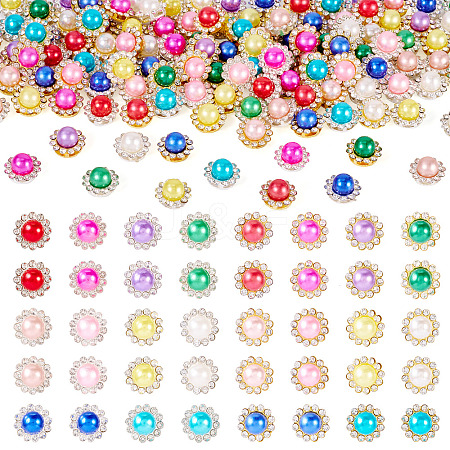 200Pcs 20 Colors Alloy Rhinestone Cabochons FIND-TA0006-32-1