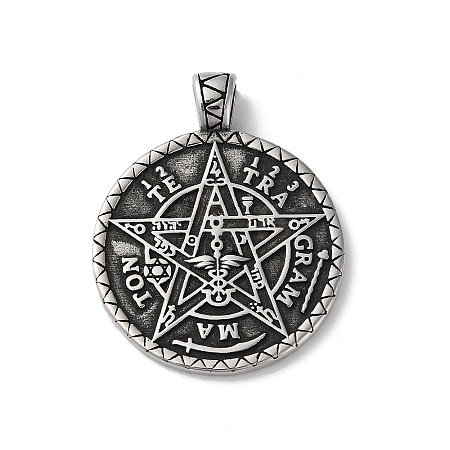 Wicca 304 Stainless Steel Pendants STAS-D014-11AS-1