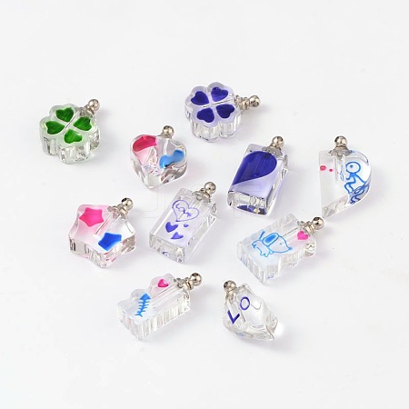 Mixed Shapes Glass Pendants GLAA-I019-M-1