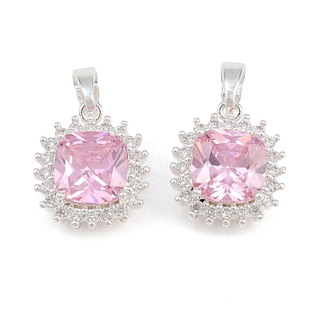 Brass Micro Pave Cubic Zirconia Charms CU-CBAA6E8-06S-02-1