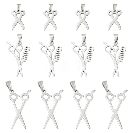 15Pcs 3 Styles 304 Stainless Steel Pendants STAS-CJ0002-49-1