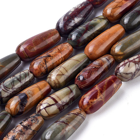 Natural Picasso Stone/Picasso Jasper Beads Strands G-D0017-05-1