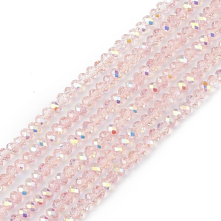 Transparent Electroplate Glass Beads Strands EGLA-F156-AB02-1