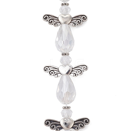 Angel Fairy Shape Electroplate Transparent Glass Beads Strands AJEW-JB01181-01-1