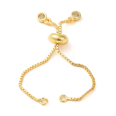 Rack Plating Adjustable Brass Box Chain Slider Bracelet Making KK-M285-03G-1