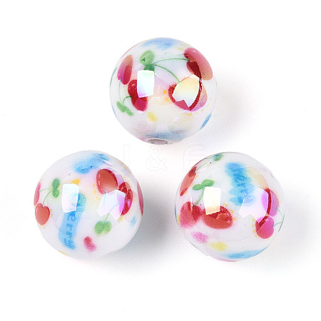 Printed Opaque Acrylic Beads MACR-T048-04C-1
