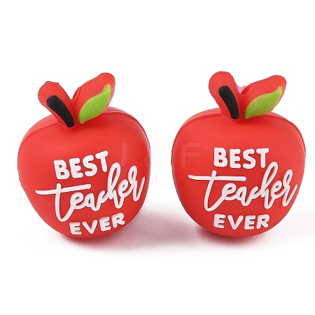Teachers' Day Themes Silicone Beads SIL-I013-01A-1