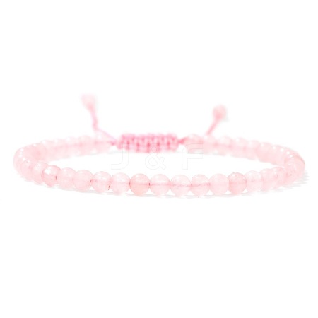 Adjustable women's Rose Quartz Beaded bracelet CN3407-48-1