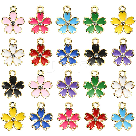 50Pcs 10 Colors Alloy Enamel Pendants ENAM-CJ0003-68-1