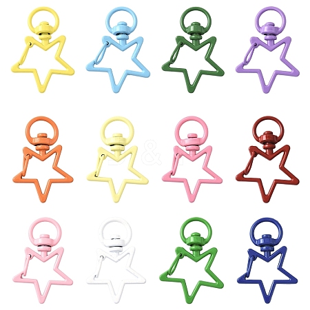 30Pcs Spray Painted Eco-Friendly Alloy Swivel Snap Hooks Clasps FIND-YW0008-98-1