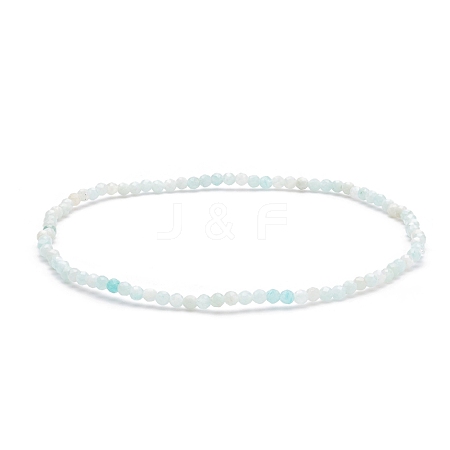 Natural Amazonite Beaded Stretch Bracelet BJEW-JB08484-03-1