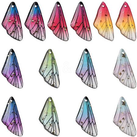 28Pcs 7 Colors Transparent Resin Pendants RESI-FS0002-45-1